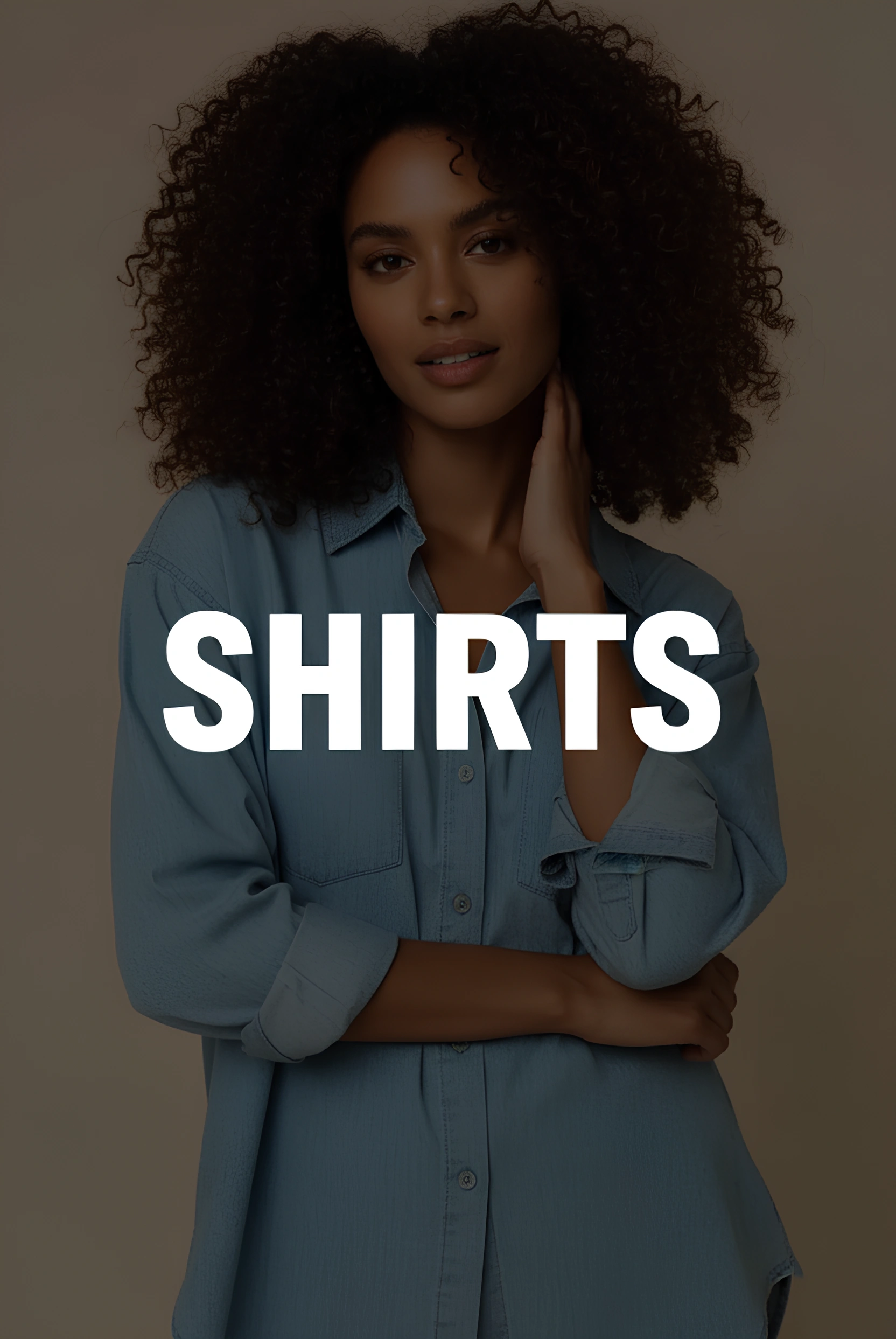 Shirts collection — editorial tile (OCR: SHIRTS)